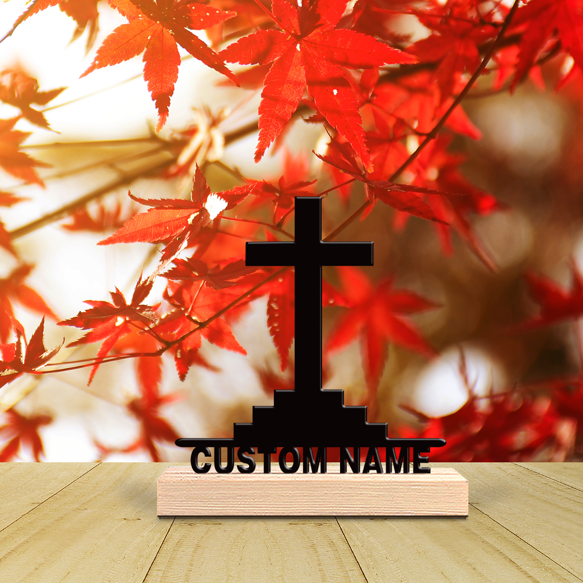 Art Craft Home - 1pc Simple Holy Cross Custom Text