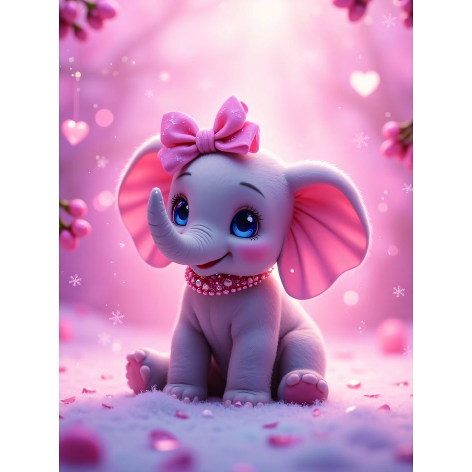 Art Craft Elephant - RUOPOTY Pink Elephant 5d Diamond Painting