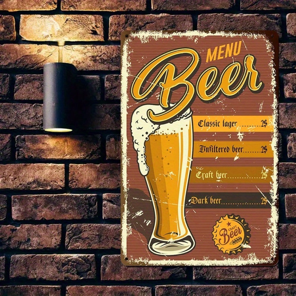Art Craft Bar - 1PC Beer Menu Tin Sign -