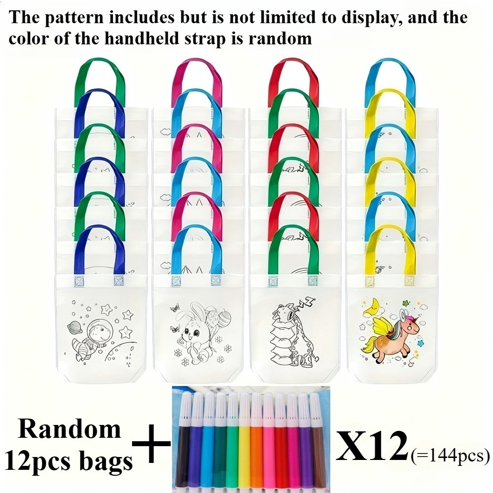 Art Craft Zebra - 12 Bags+144 Marker DIY Graffiti Bags