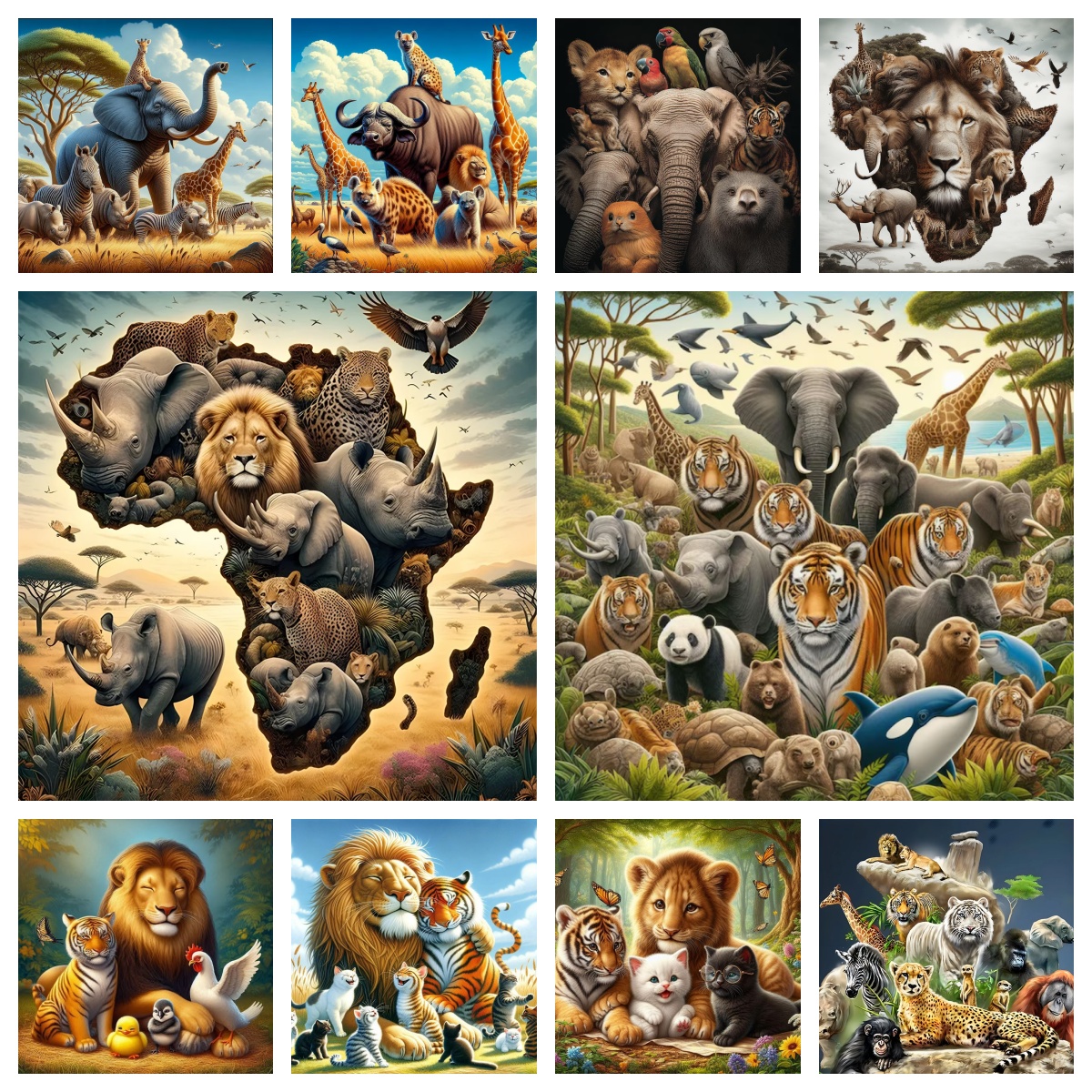 Art Craft Zebra - Safari Savanna Africa Posters DIY Diamond