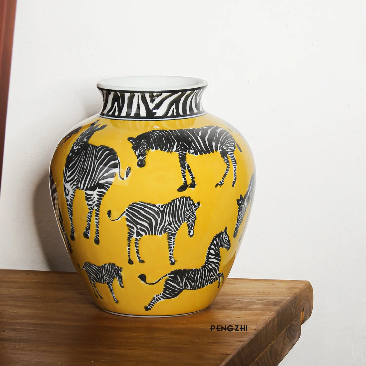 Art Craft Zebra - Ceramic Vase Zebra Pattern Vintage Porcelain