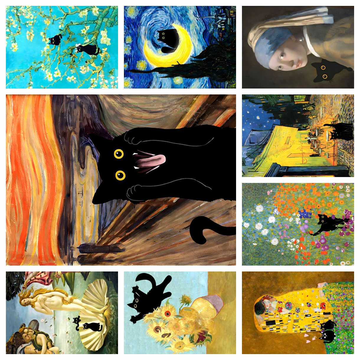 Diamond Painting Kit - 5D Diamond Painting Funny Cute Black