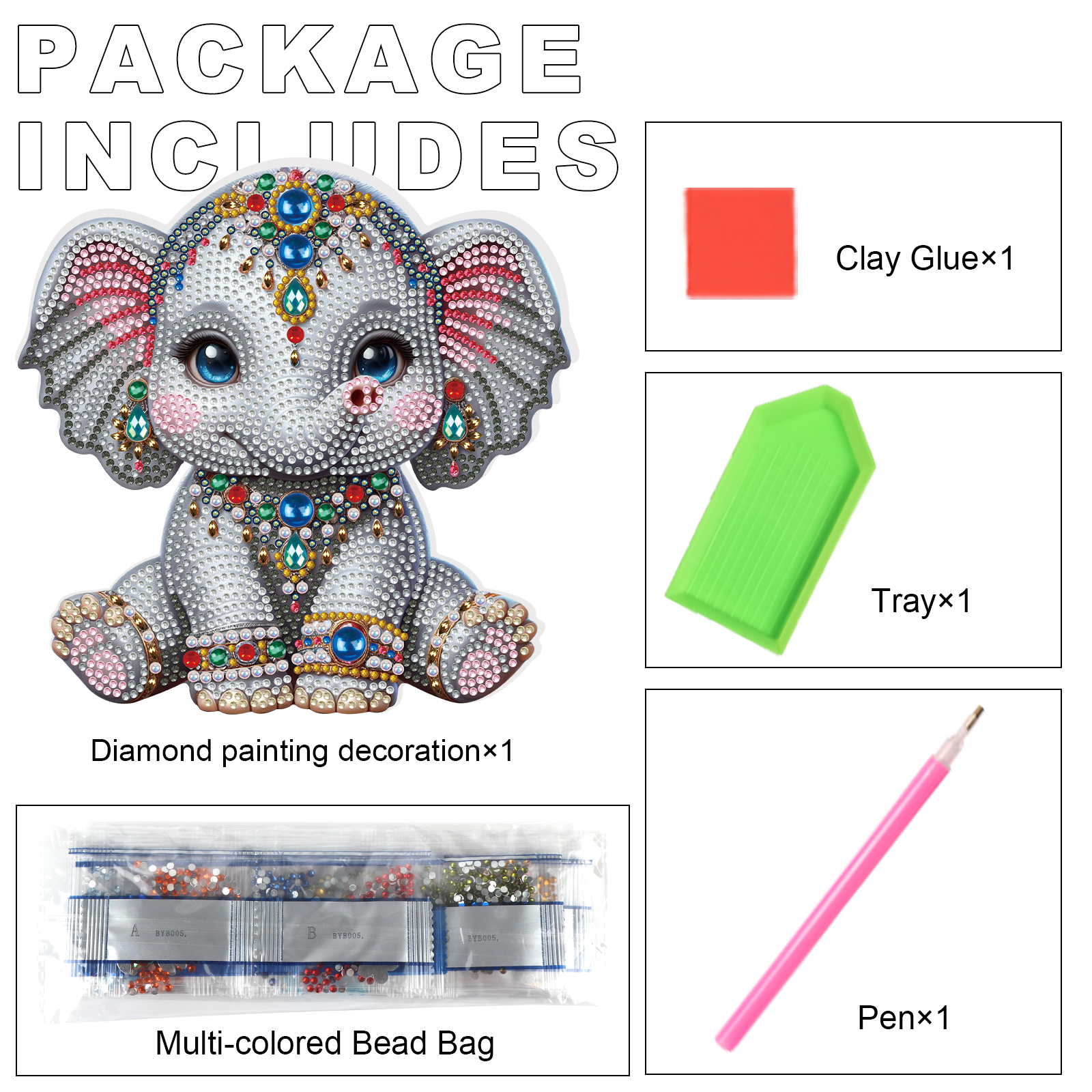 Tabletop Special Shape Diamond - Art Craft Elephant incelemesi ve fiyatı