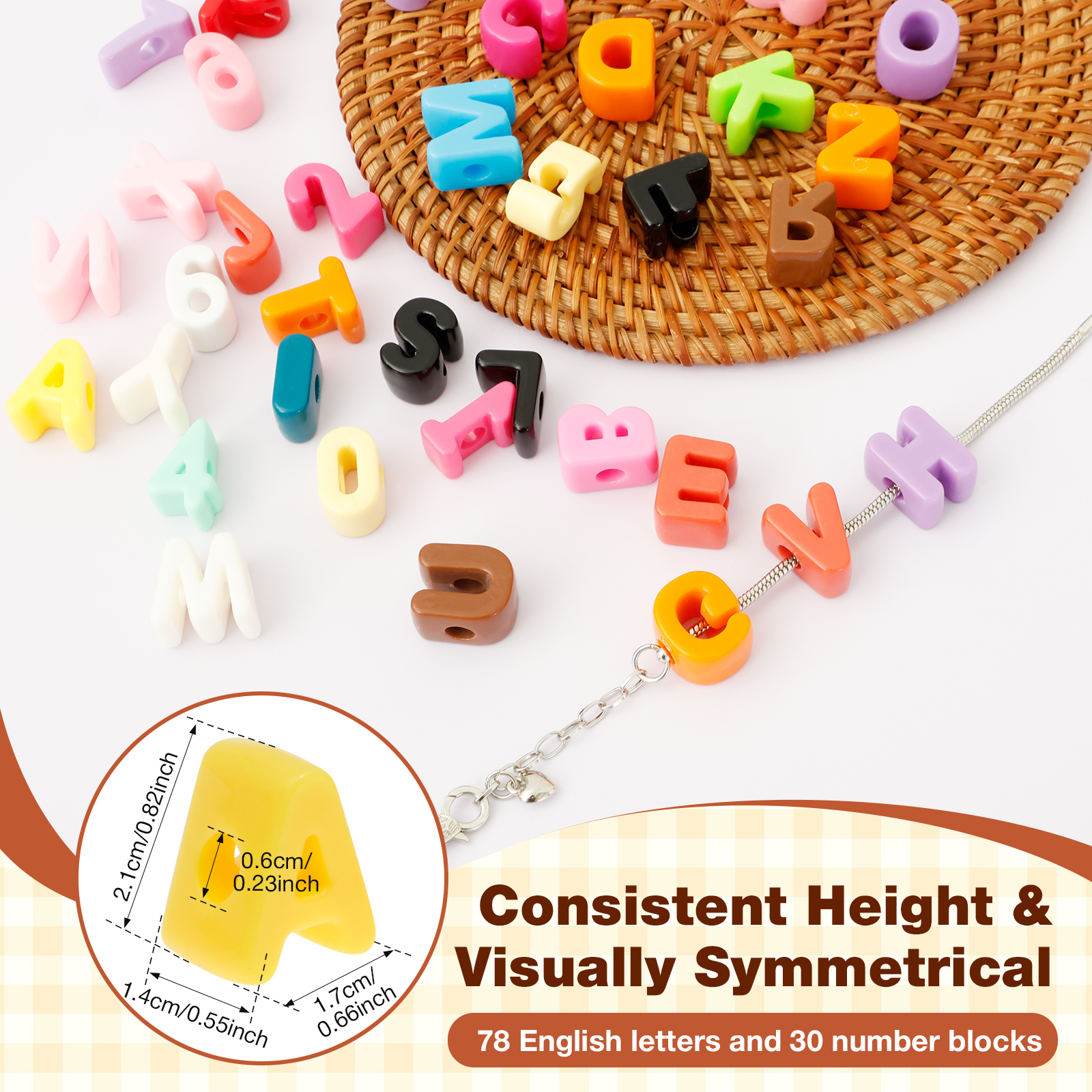 36/108Pcs 6mm Hole Chunky Acry - Art And Craft Letter Z incelemesi ve fiyatı