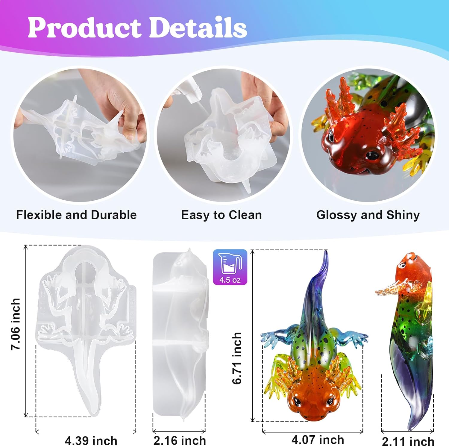 Large Axolotl Resin Molds Sili - Art Craft Home incelemesi ve fiyatı