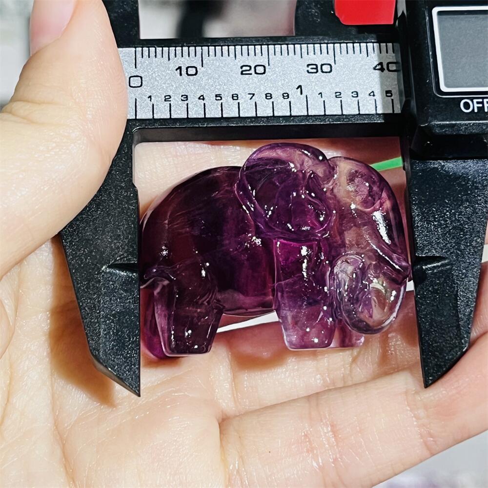 2PCS Colored Fluorite Crystal  - Art Craft Elephant incelemesi ve fiyatı