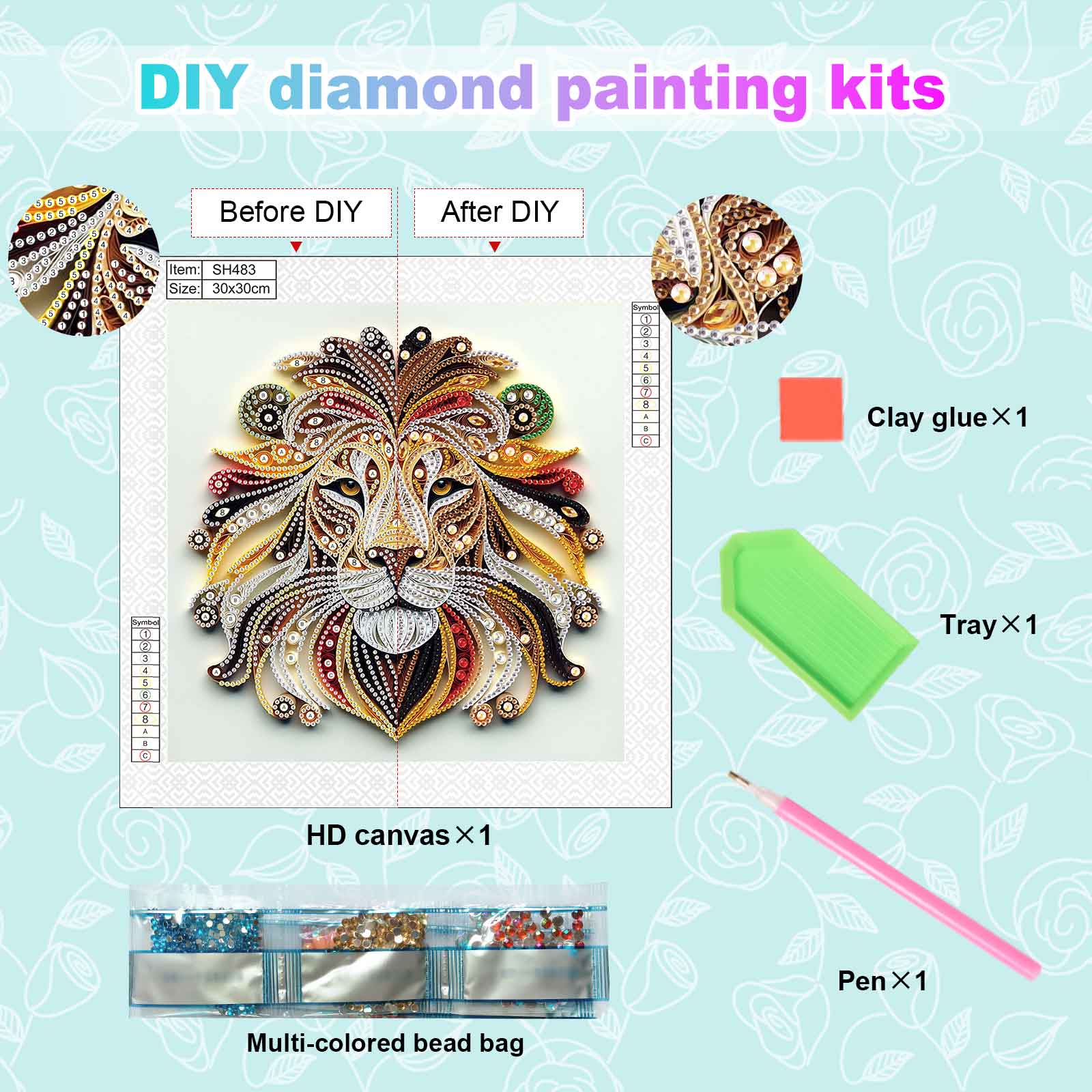 Special Shape Diamond Kits for - Art Craft Lion incelemesi ve fiyatı