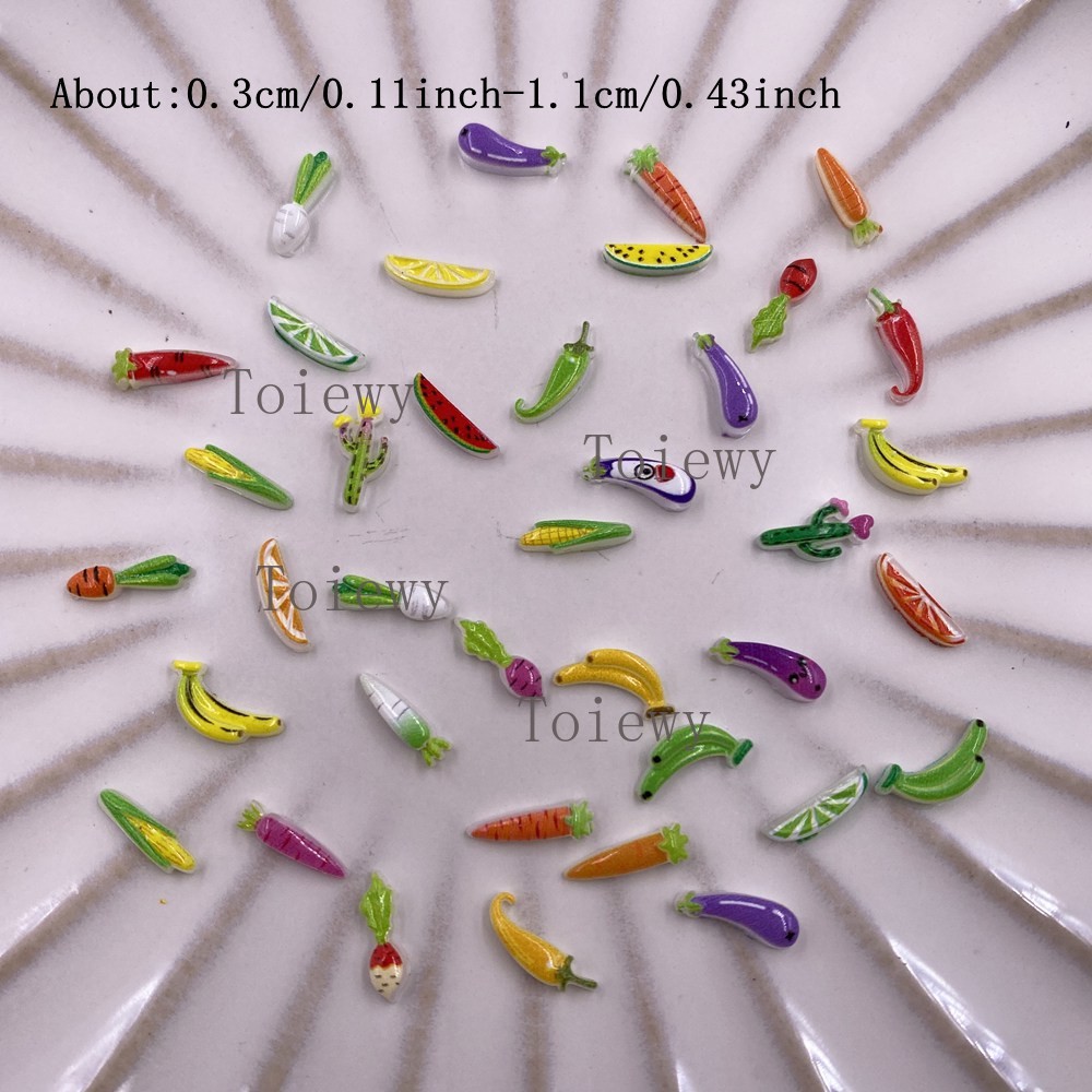 100pcs Resin Colorful Glitter  - Art And Craft Vegetable incelemesi ve fiyatı