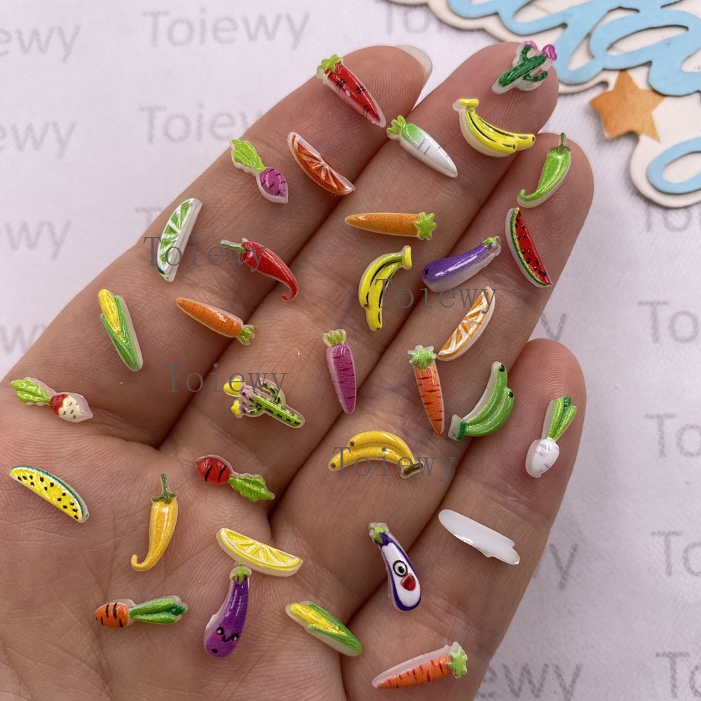 100pcs Resin Colorful Glitter  - Art And Craft Vegetable incelemesi ve fiyatı