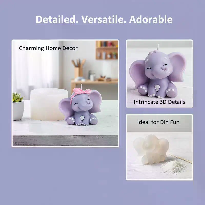 Cute 3D Elephant Silicone Cand - Art Craft Elephant incelemesi ve fiyatı