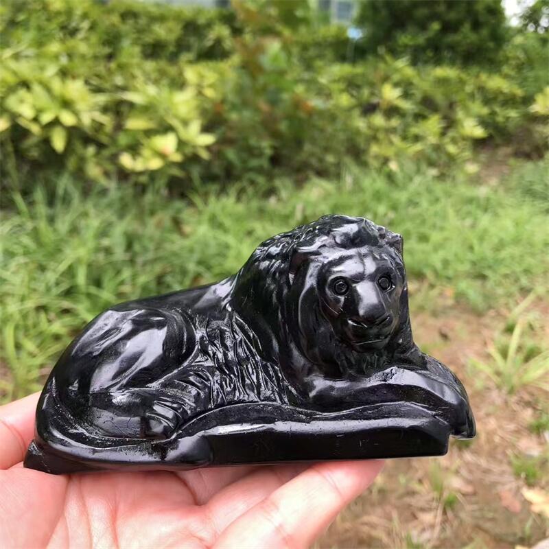 Natural Black Obsidian Lion Ca - Art Craft Lion incelemesi ve fiyatı