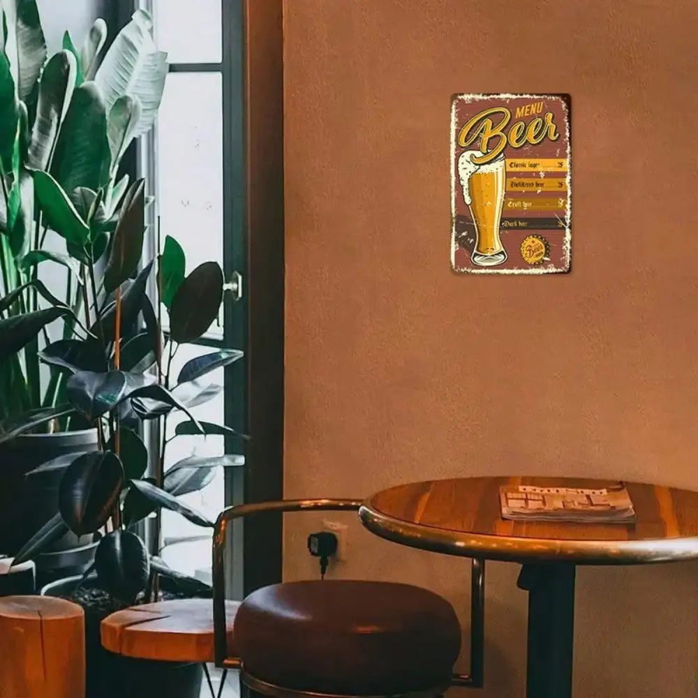 1PC Beer Menu Tin Sign - Vinta - Art Craft Bar incelemesi ve fiyatı