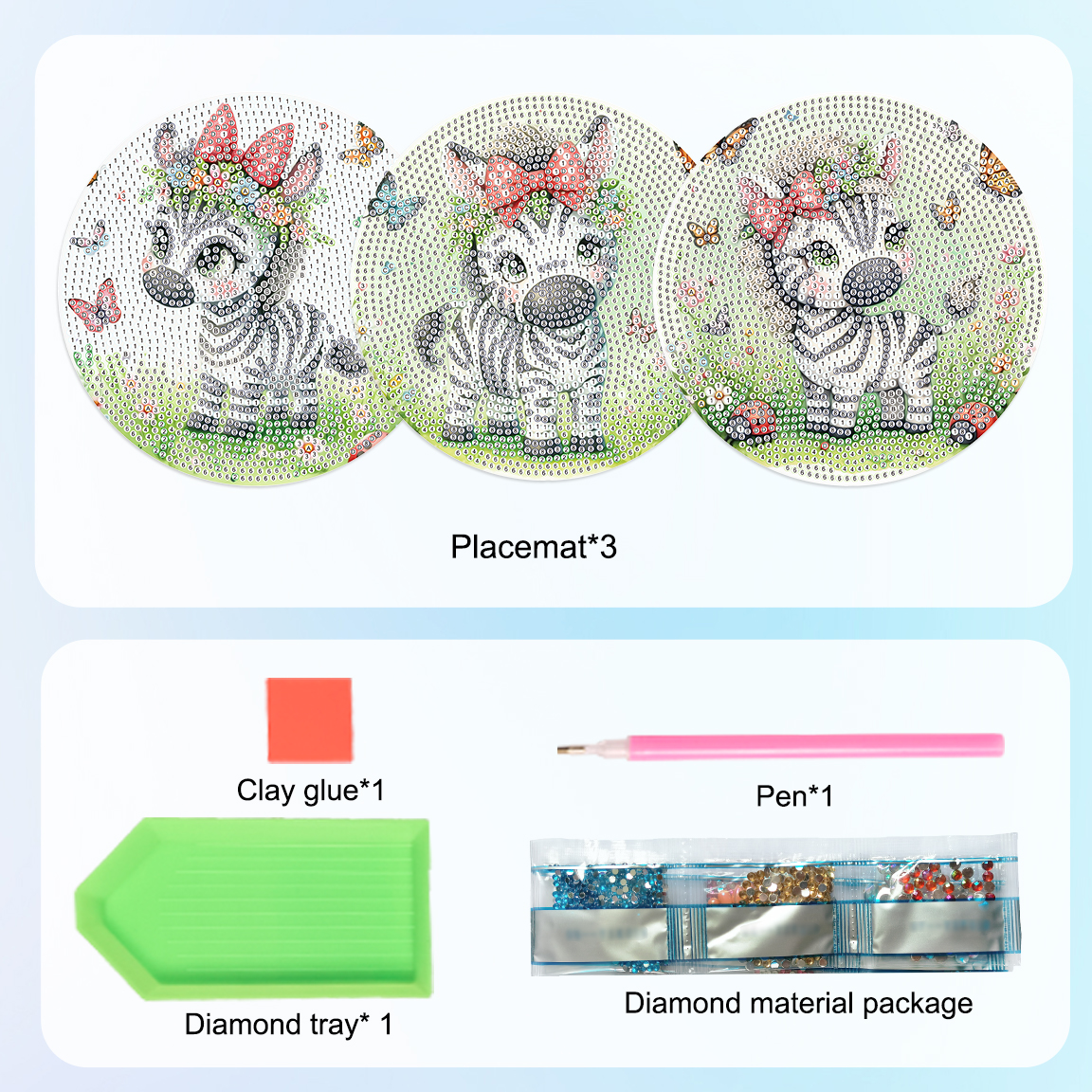 3Pcs Diamond Art Painting Plac - Art Craft Zebra incelemesi ve fiyatı