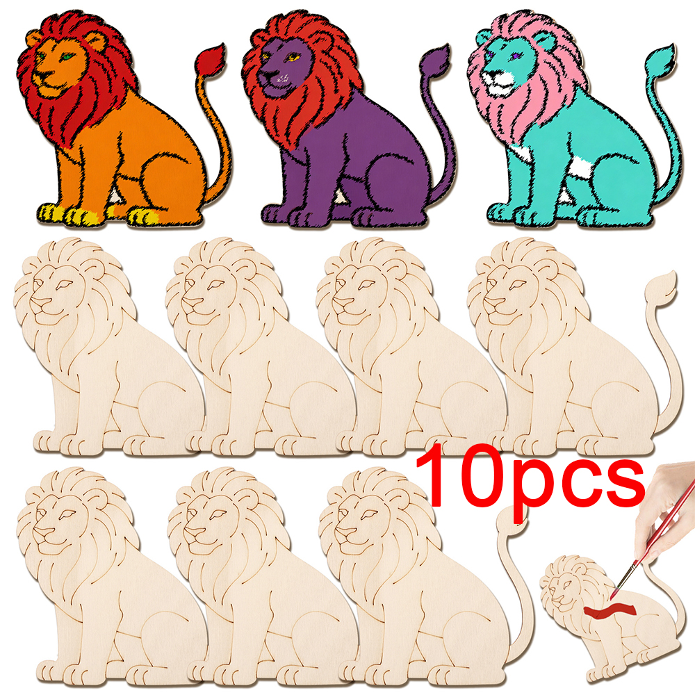 10pcs/set Unfinished Wood Lion - Art Craft Lion incelemesi ve fiyatı