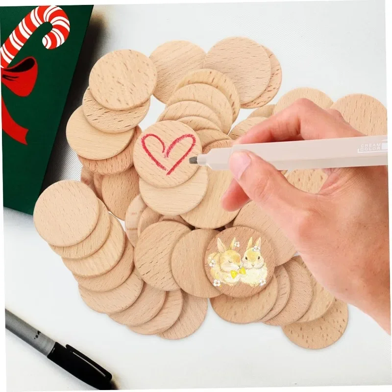 50PCS Round Unfinished Wood Cu - Art Craft Game incelemesi ve fiyatı