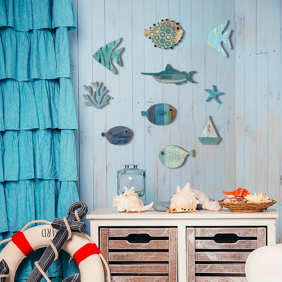 10pcs/set Sea Theme 2D Wooden  - Art Craft Movement incelemesi ve fiyatı